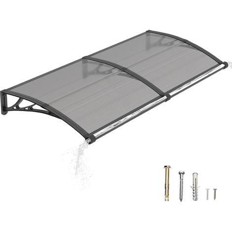 Auvent de Porte d’Entrée 80 × 150 cm, Marquise de Porte Extérieur en Polycarbonate, Abri Anti-Pluie et Anti-UV pour Maison, Balcon et Terrasse (1/5)