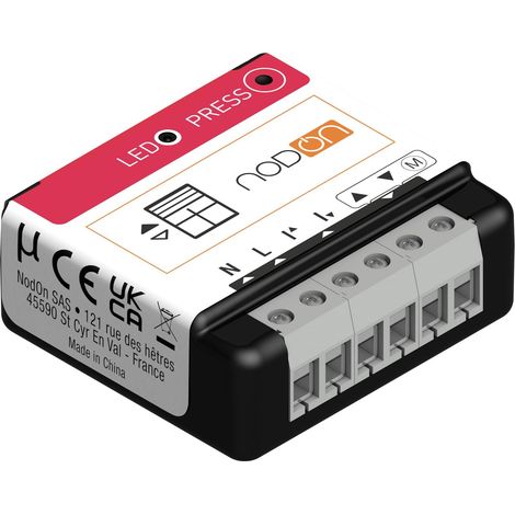 NodOn - Modulo Zigbee 3.0 per tapparelle motorizzate intelligenti - Modulo Zigbee per tapparelle - Autocalibrazione e controllo remoto - Compatibile con Home Assistant, Jeedom, Z2M, ZHA (1/2)