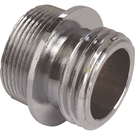 Raccord de bec chromé M15/21 vers M22x100 - Adaptateur robinet PORCHER (1/2)