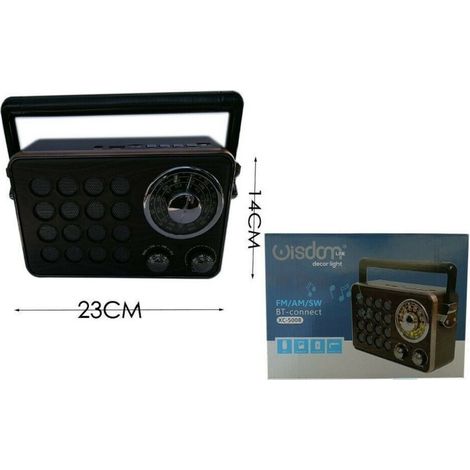 Trade Shop - RADIO FM AM SW PORTATILE MIT ANTENNA SPEAKER BLUETOOTH MICROSD USB STEREO XC5008 -