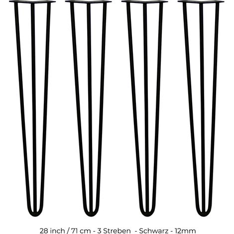 4 x SkiSki Legs 71cm 3 Streben Hairpin Haarnadel Tisch Stuhl