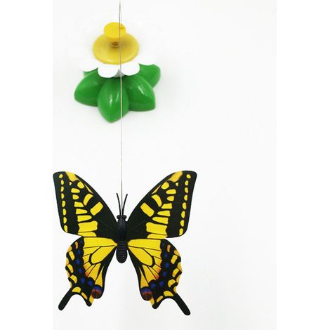 Jouet interactif pour chaton en forme de papillon et de fleur, rotatif à 360° (1/5)