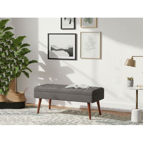 Dmora - Bank Alph, Mehrzweckbank, Gastplatz, Balkonbank mit mehreren Positionen, 90x39h40 cm, Walnuss und Anthrazit, mit verstärkter Verpackung (1/5)