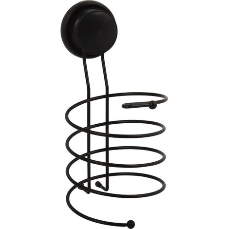 Soporte de pared para secador de pelo con ventosas Negro MSV (1/2)