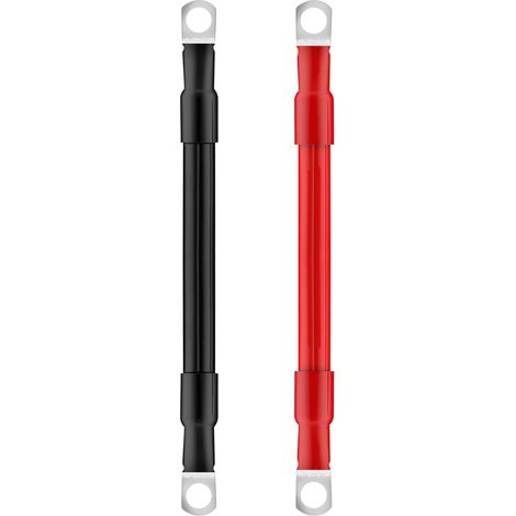 Car Battery Cable 25 mm² 15 cm 3AWG 12 V Battery Inverter Cable with M10 Lugs with Eyelets for Trucks, Cars, Motorcycles, Marine, Solar, Red and Black, 2 Pieces (1/5)