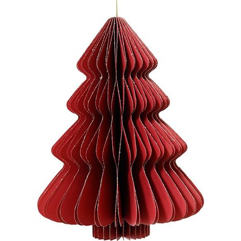 Albero di carta rosso ø30 x 40 cm (1/3)