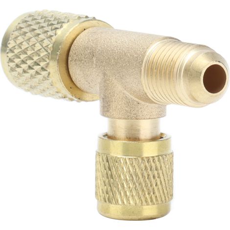 Ventil-T-Adapter, rostfreier SAE 1/4 6,35 mm SAE-Schnellanschluss-T-Anschluss Schnellzugriffsanschluss für R22 R12 R134 (1/5)