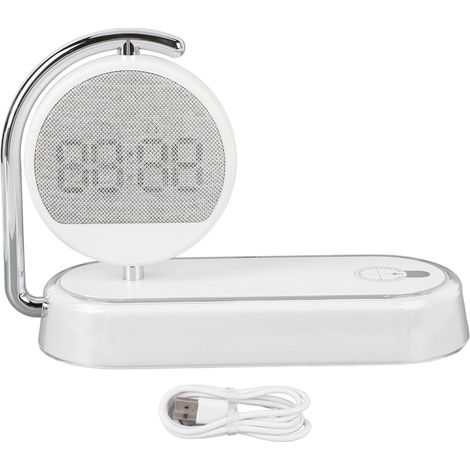 Lampe de chevet avec réveil Chargeur sans fil 15W Design moderne tactile ABS Éclairage LED réglable pour bureau (1/5)