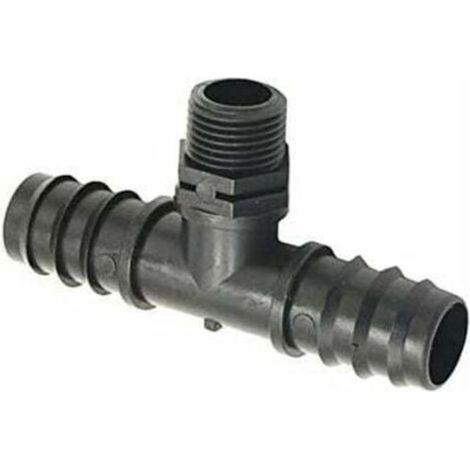 10 Stück T-Stück-Schlauchverbinder mit Widerhaken, 1/2" bis 25 mm, Wasserverteiler, 2-Wege-Anschluss für Gartenschläuche, langlebiger Wasserverteiler (Farbe: 112 bis 25 mm) (1/5)