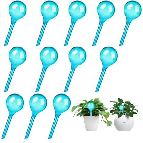 12 Stück Bewässerungskugeln, kleine automatische Bewässerungskugeln aus Kunststoff, Tropfbewässerung, Pflanzenbewässerung, Urlaub zum Bewässern von Zimmerpflanzen, Blumen, Topfgärten (blau)