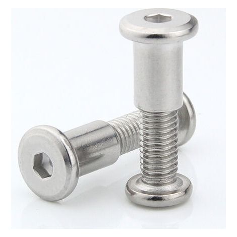 royaluxe-Boulons de Fixation de Hexagonal Vis de Connexion en Meuble M6 x 35MM Connecteur d'armoire Fileté,10Pcs (1/5)