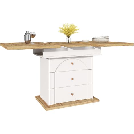 Table à manger extensible 110 à 140x80 cm pliable 4 à 6 personnes (1/5)