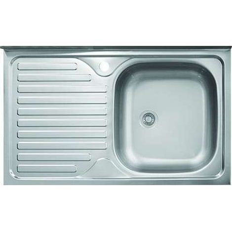 Lavello Cucina in Acciaio Satinato con Vasca Sinistra - 50x80 cm
