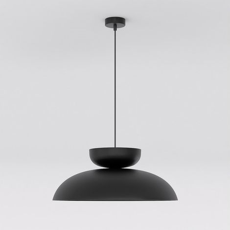 Lampada a sospensione Mega in acciaio nero opaco