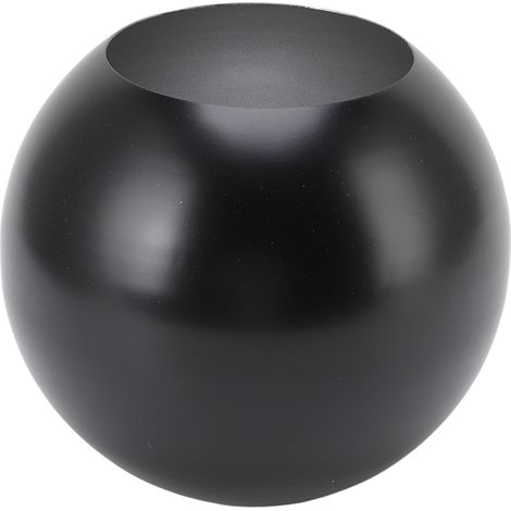 Vase rond style nordique moderne en acier inoxydable, petit vase à fleurs, ornement pour salon ou bureau, noir mat (1/5)