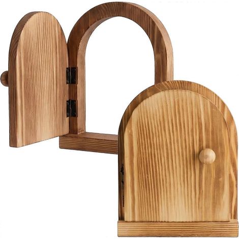 Lot de 2 cache-prises en bois style porte de fée fabrication artisanale pour dissimuler interrupteurs et taches design romantique (1/5)