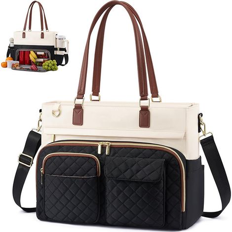 sac isotherme portable pour femme avec compartiment isotherme le déjeuner, convient un ordinateur po (1/5)
