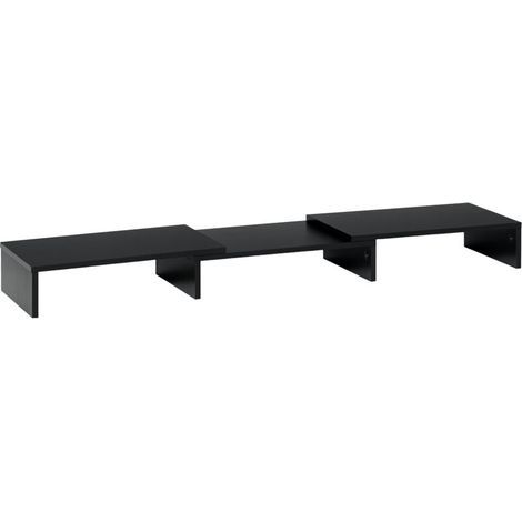 Rehausseur écran PC extensible, longueur réglable de 80-117 cm, pour ordinateur portable, ordinateur, PC, noir (1/5)