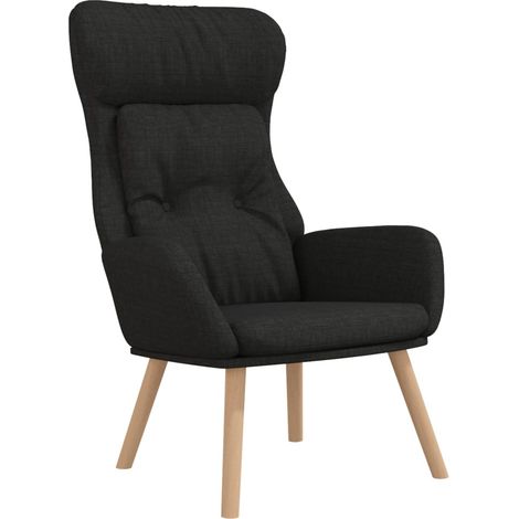 Poltrona con schienale alto divano design moderno in tessuto nero DEC026737