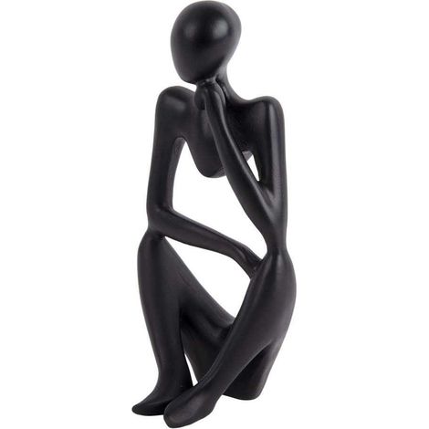Statuette silhouette en polyrésine Wondering Noir (1/4)