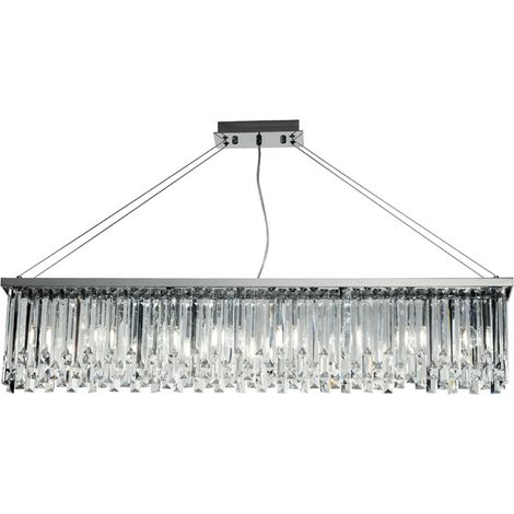 Lampadario sospensione a 8 luci E14 - BATIDA cristallo L110 cm (1/3)