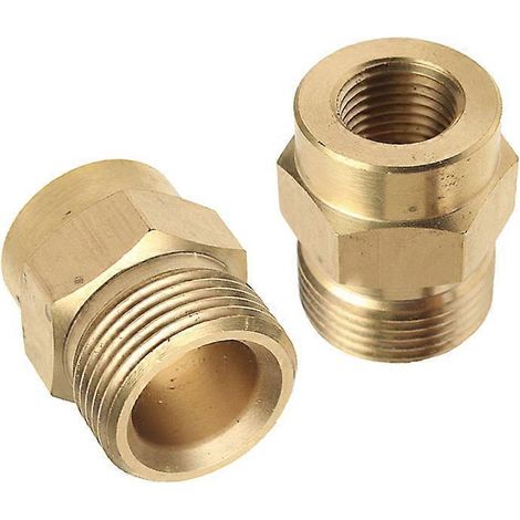 1 adaptateur de rondelle en laiton M22 14 mm x 1/4, coupleur d'adaptateur de lance à mousse 1/4 F2 pour connecteur de pot à mousse haute pression (1/5)