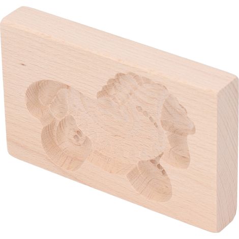 Empreinte biscuit animal en bois de hêtre motif cheval de Troie facile démoulage surface lisse tampon pâtisserie (1/5)