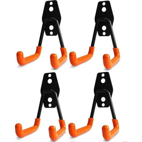 Crochets de Garage,Crochets de Rangement pour Garage Crochets de Suspension,Crochet muraux en Acier avec Revêtement Anti-Dérapant Support Lourd,pour Accrocher Les échelles，Vélos，Outils de Jardin (1/4)