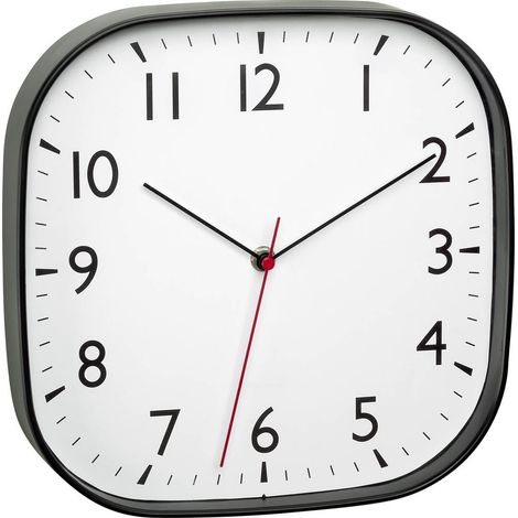 TFA Dostmann 60.3076.01 Quarzo Orologio da parete 27.9 mm x 4.9 mm x 27.9 mm Nero Movimento silenzioso (senza scatti)
