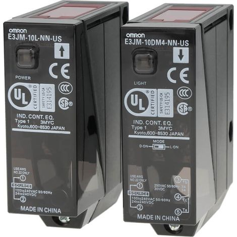 Sensore fotoelettrico quadrato a sbarramento 10 metri Omron E3JM10M4GNN