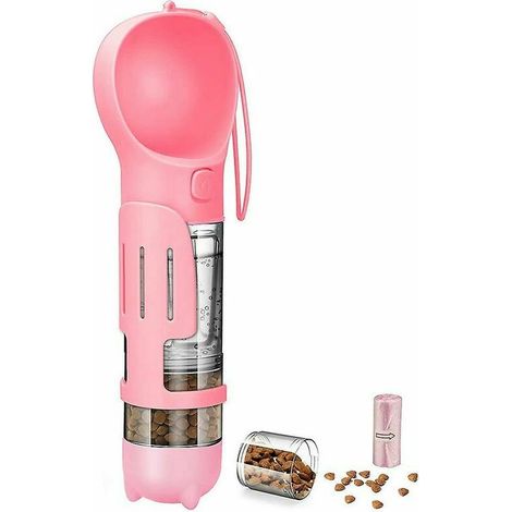 Bouteille d'eau pour chien Fontaine à boire portable étanche pour chien avec fonction d'abreuvement et d'alimentation Fontaine à boire légère pour animal de compagnie pour la marche et les voyages (1/3)