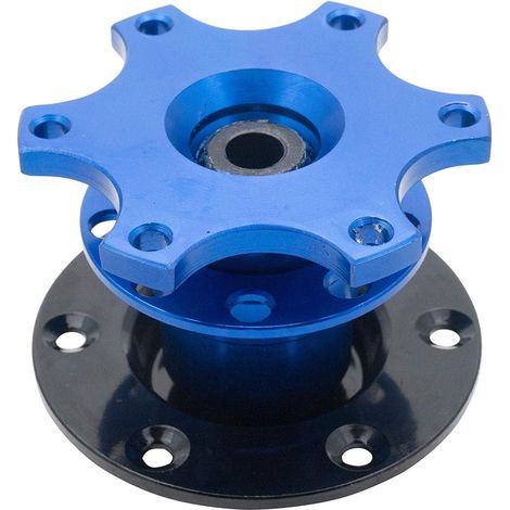 Kit adaptador universal de buje de volante de liberación rápida de 6 orificios para carreras de rally y deportes de motor (azul) (1/5)