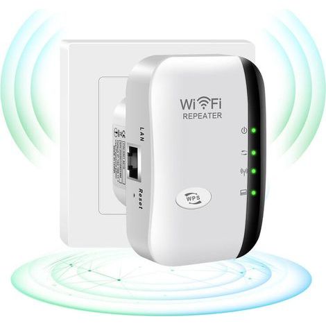 Amplificateur WiFi, Amplificateur Internet sans fil 2,4 G pour la Maison 300 Mbps Super boost Répéteur de Portée Wi-Fi Répéteur d'Amplificateur de signal WLAN, Configuration et couverture faciles,OUYL (1/5)