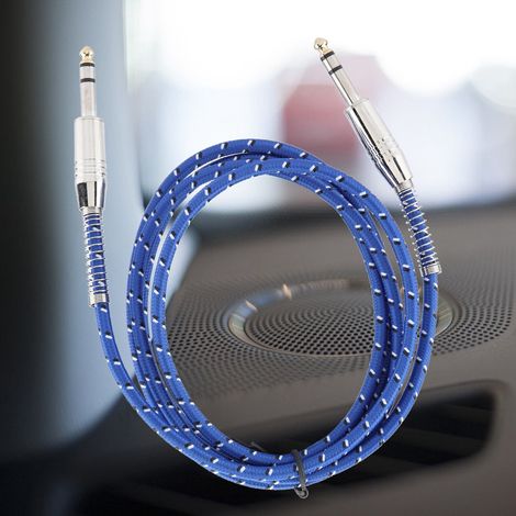 Câble audio blindé 1,8m pour guitare électrique, fiche jack 6,35mm mâle-mâle, lot de 3, ligne instrument voiture, connectique métallique (1/5)