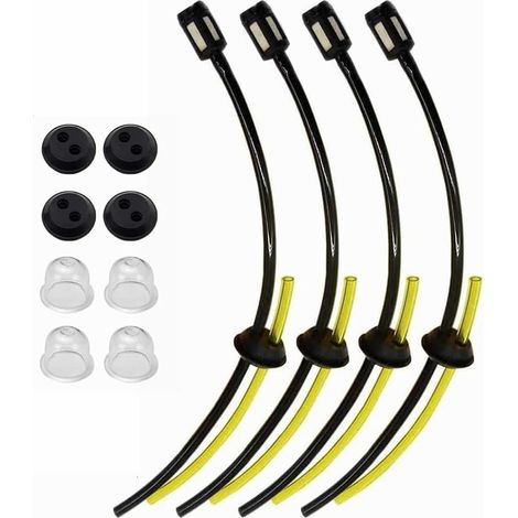Kit Filtre à Essence Universel - 12 Pièces - Caoutchouc Résistant - Filtration et Amorçage - Débroussailleuse Tondeuse - Noir Standard (1/5)