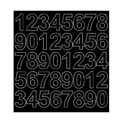 Pegatinas autoadhesivas con números de 3,5 cm, color negro mate.