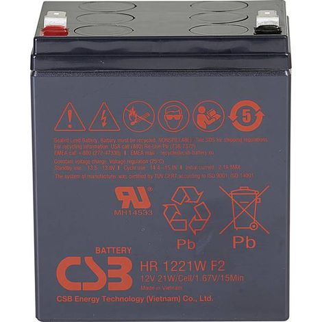 Batteria CSB HR 1221W AGM 12 V 5 Ah nera