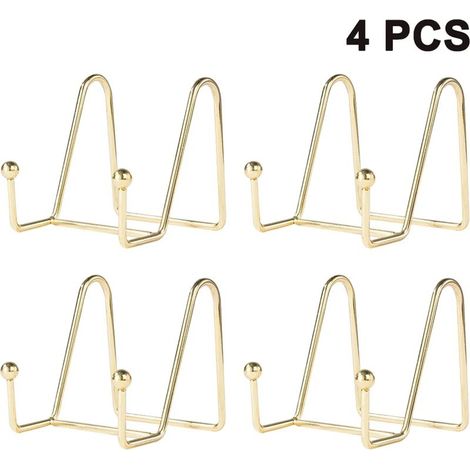 Présentoir métallique 4 pièces, support pour assiettes, chevalet en fer pour bols, assiettes, œuvres d'art, photos et cadres photo (1/5)