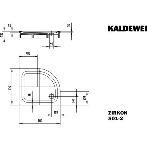 KALDEWEI 455548041001 DW ZIRKON AVEC SUPPORT DE BAIGNOIRE Mod.501-2