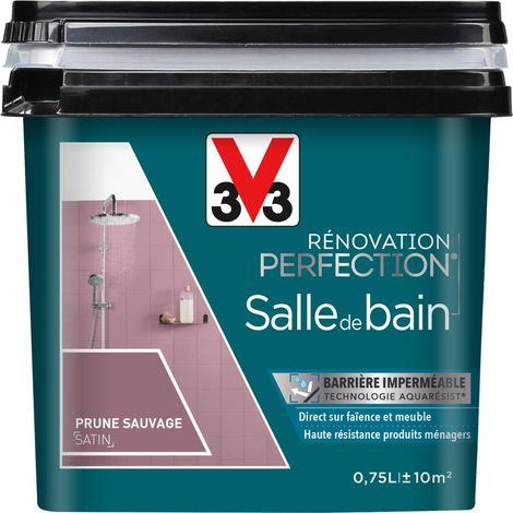 Peinture salle de bain Rénovation perfection® V33 Prune sauvage satin 0,75L (1/5)