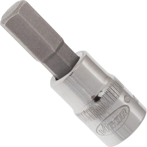 VIGOR Innenvierkant Antrieb 6,3 = 1/4 Zoll Schraubendreher-Einsatz Innensechskant-Profil V2434N ∙ Vierkant hohl 6,3 mm (1/4 Zoll) ∙ Innen-Sechskant Profil ∙ 7 ∙ Gesamtlänge: 38 mm (1/3)