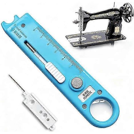 Enfile-aiguille automatique pour machine à coudre domestique, outil de couture multifonction 4 en 1 avec crochet et aiguilles de rechange (bleu) (1/5)