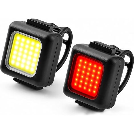 Phares de Voiture,Lampe Vélo LED Étanche,Comprend Les Phares et Les Feux Arrière,Avec Spot et Faisceau D'Inondation,Pour Cyclysme VTT (1/4)