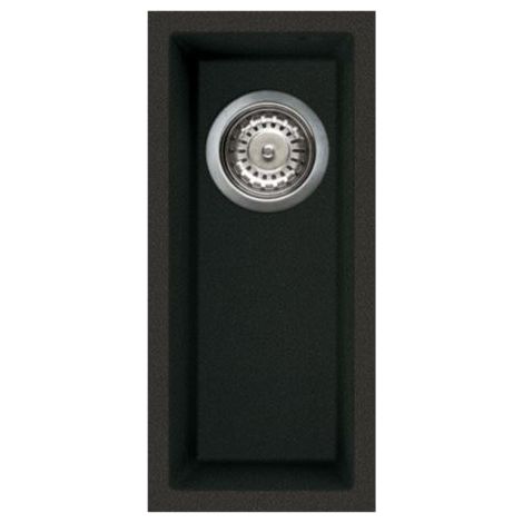 Reginox Elleci Quadra50 Kitchen Sink Half Bowl Black Granite Undermount Waste (1/3)