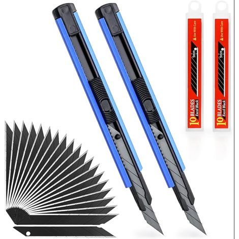 Cutters Lames 9 mm 30° Chariot en Aluminium sécables Système de blocage sécurité pour l'artisanat d'art à domicile de bureau Bleu (1/5)