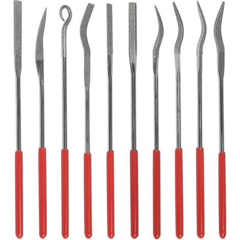 pair 10 Pièces Limes à Aiguille en Alliage pour Moudre et Réparer les Moules, Kit de Lime Grains 150 pour Travail de Précision Bricolage Modelisme