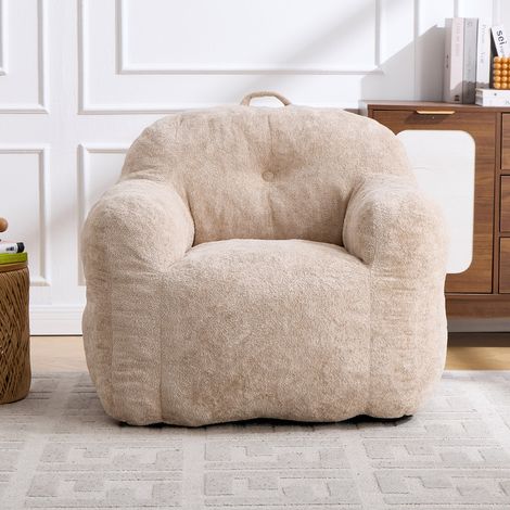 Wohnzimmer Loungesessel aus Chenille-Kunstfell, Bean Bag Sessel (1/5)