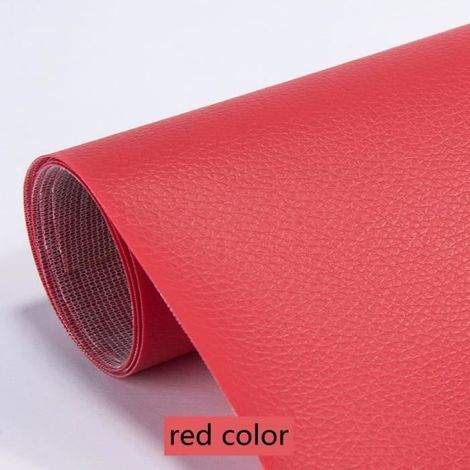 2pcs 50x137cm - rouge - Autocollant de décoration de voiture en cuir PU, patchs en cuir auto adhésifs impermé-Ywey