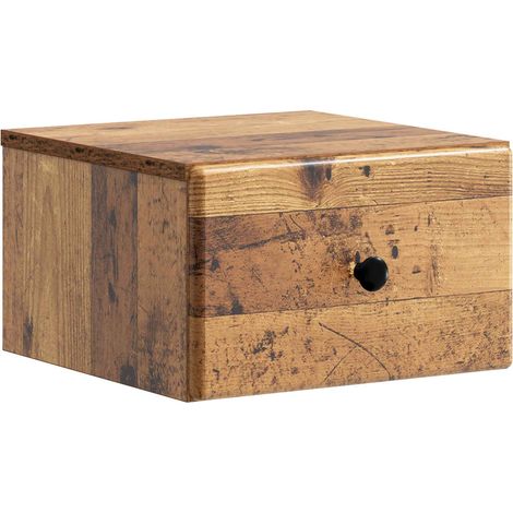 Mobiletto da notte a muro Legno antico 34,5 x 33 x 20 cm vidaXL
