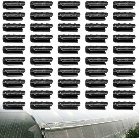 Serre Tuyau Tube Film Clip Clips Bâtiments de Jardin Plante Plastique Film Net Tuyau Fixe Connecteur Accessoires Outils Serre pour Serre de Jardin Tunnel Surface Bâches 25mm (1/5)